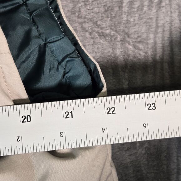 Vintage Eddie Bauer Men's Medium Vest Goose Down Puffer Quilted Size Beige Green - Picture 5 of 11